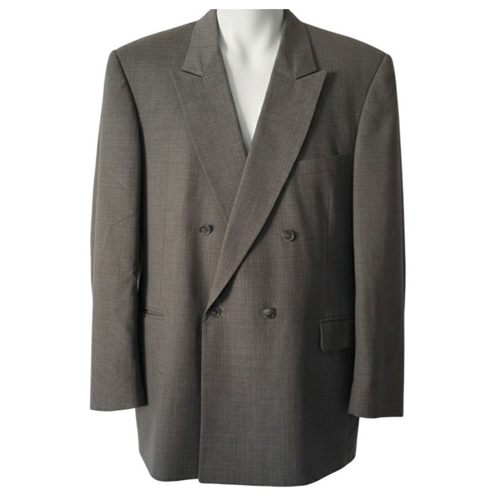 Vintage Hardwick Clothes Double Breasted Blazer Gray Made in USA‎ Size 44R
